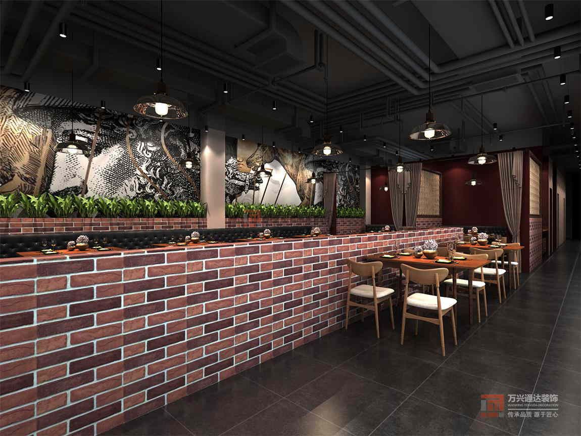 北京万兴通达办公装修项目-小龙虾餐厅装修效果图