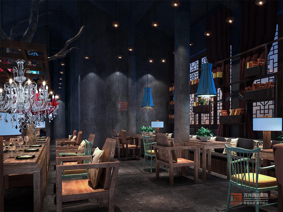 北京万兴通达办公装修项目-从前漫咖啡与茶装修效果图