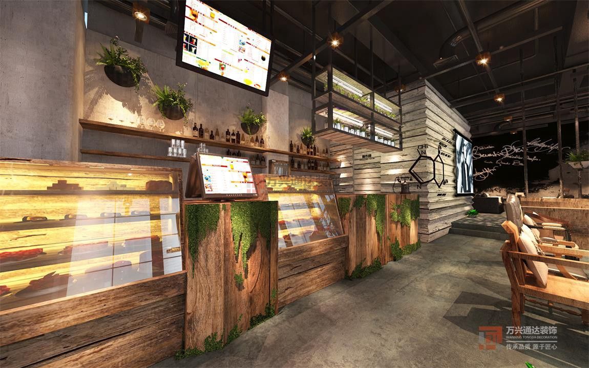 北京万兴通达办公装修项目-漫猫咖啡厅装修效果图