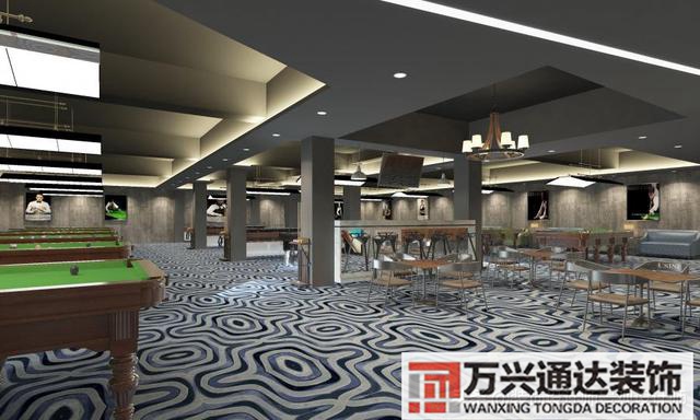 台球室装修效果图台球厅装修效果图_万兴办公室装修公司