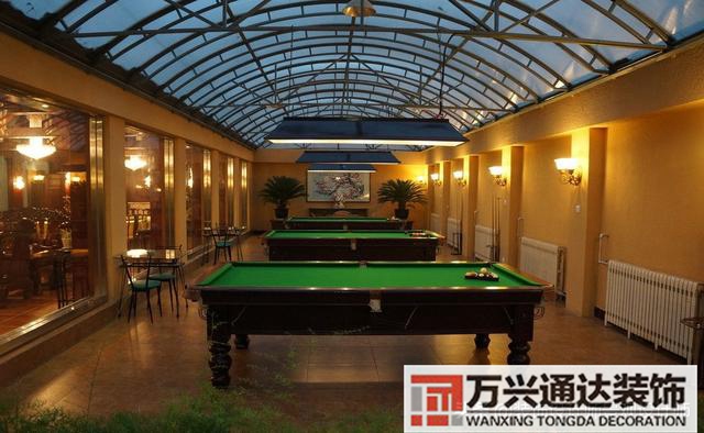 台球室装修效果图台球厅装修效果图_万兴办公室装修公司